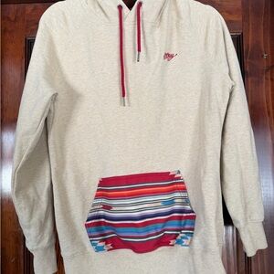 Hooey Beige Hoodie with Striped Pocket